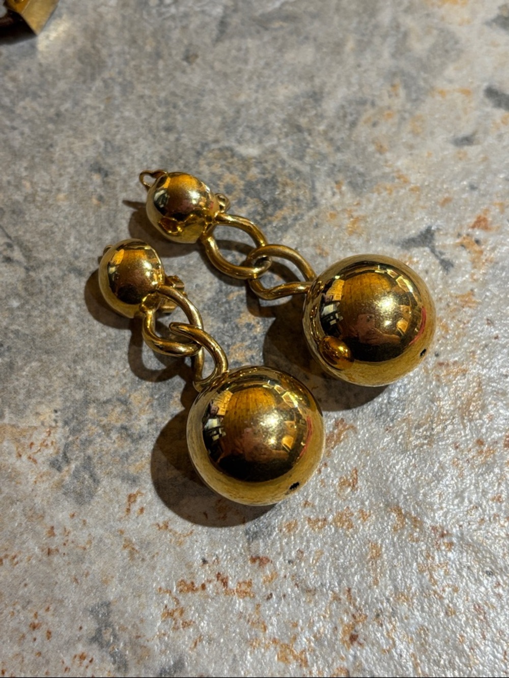 Gold Ball Drop Dangle Earrings - Women Jewelry vintage